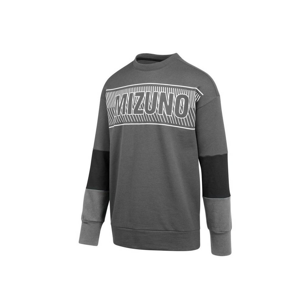 Sudaderas Mizuno MZ1 Tokyo Fleece Crew Mujer Gris/Negras Comprar RQXP-25943